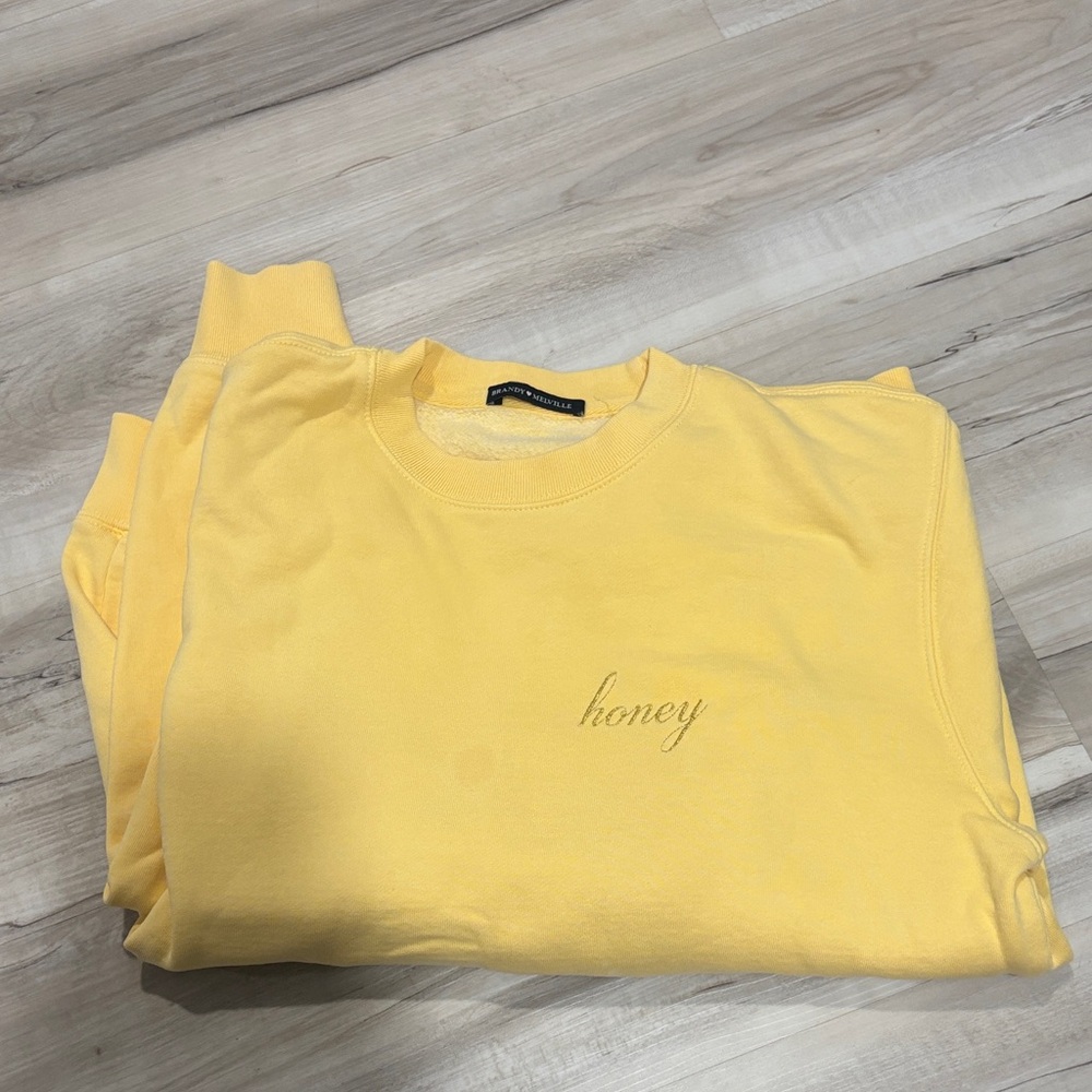 Brandy Melville Light Yellow Sweatshirt